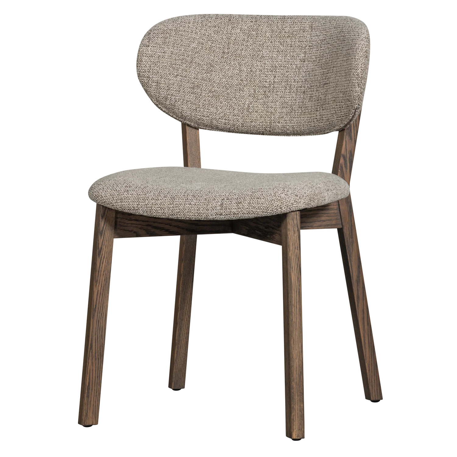 Krzesło UDAR szarobrązowy z ciemnobrązową drewnianą podstawą