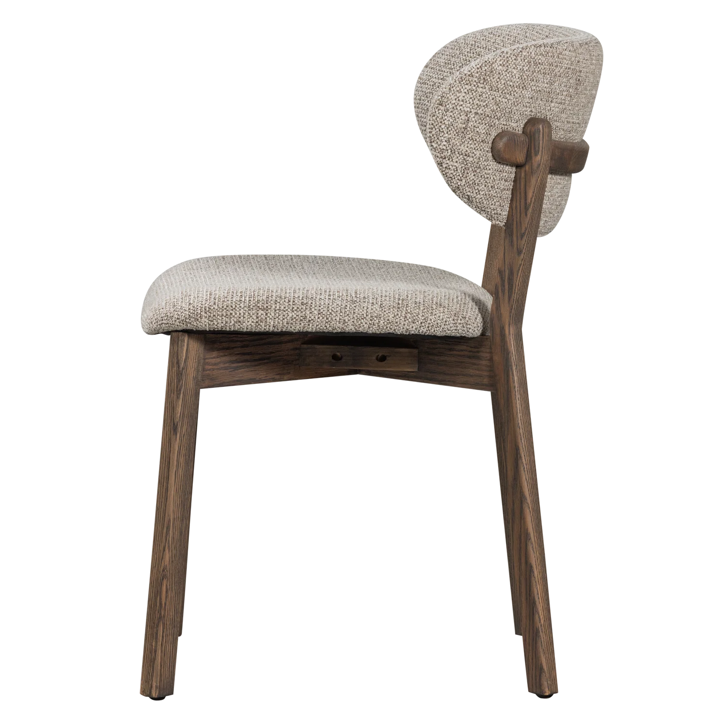 Krzesło UDAR szarobrązowy z ciemnobrązową drewnianą podstawą