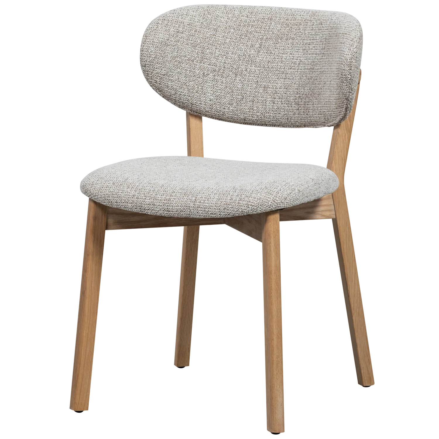 Stoel UDAR grijsbeige met houten basis