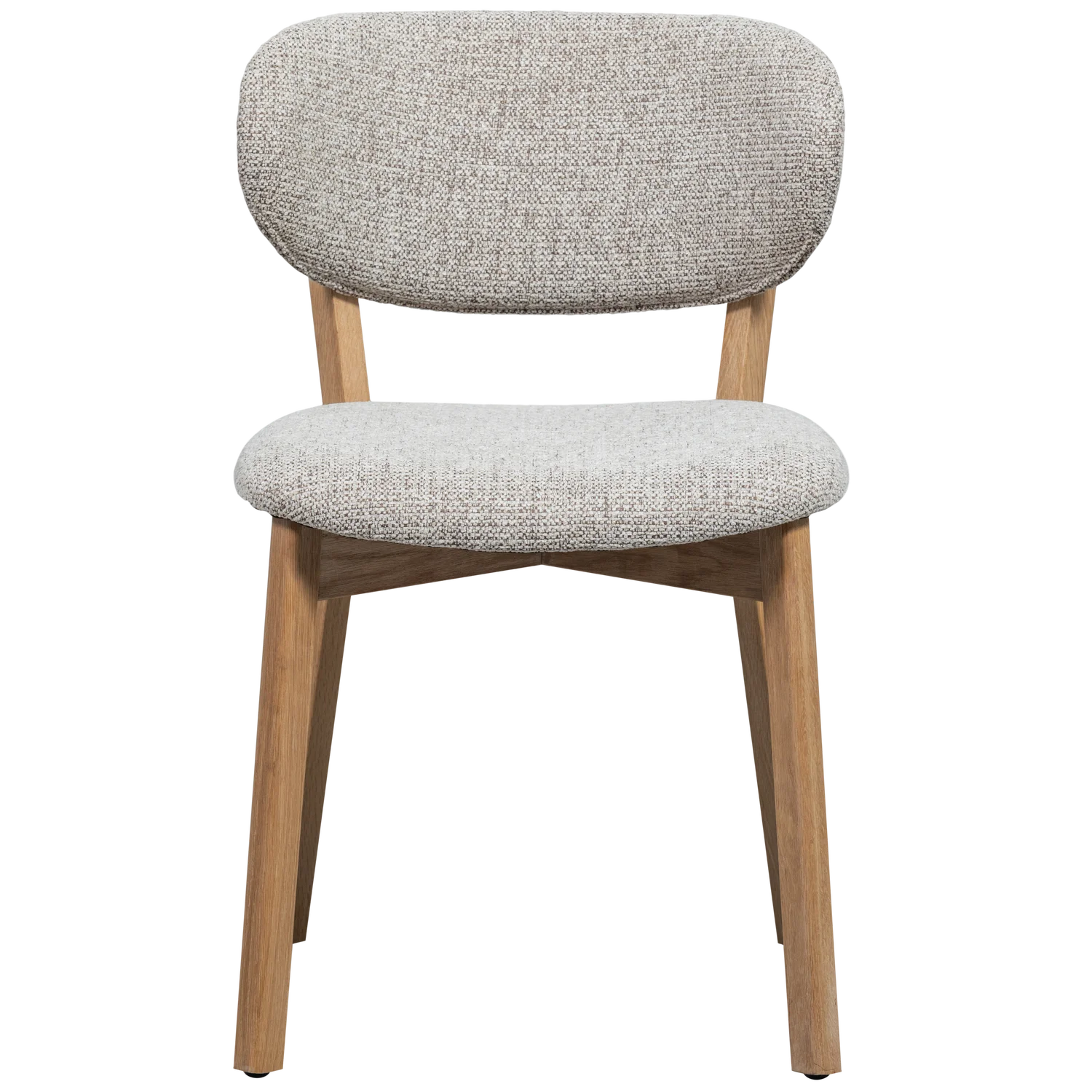 Stoel UDAR grijsbeige met houten basis