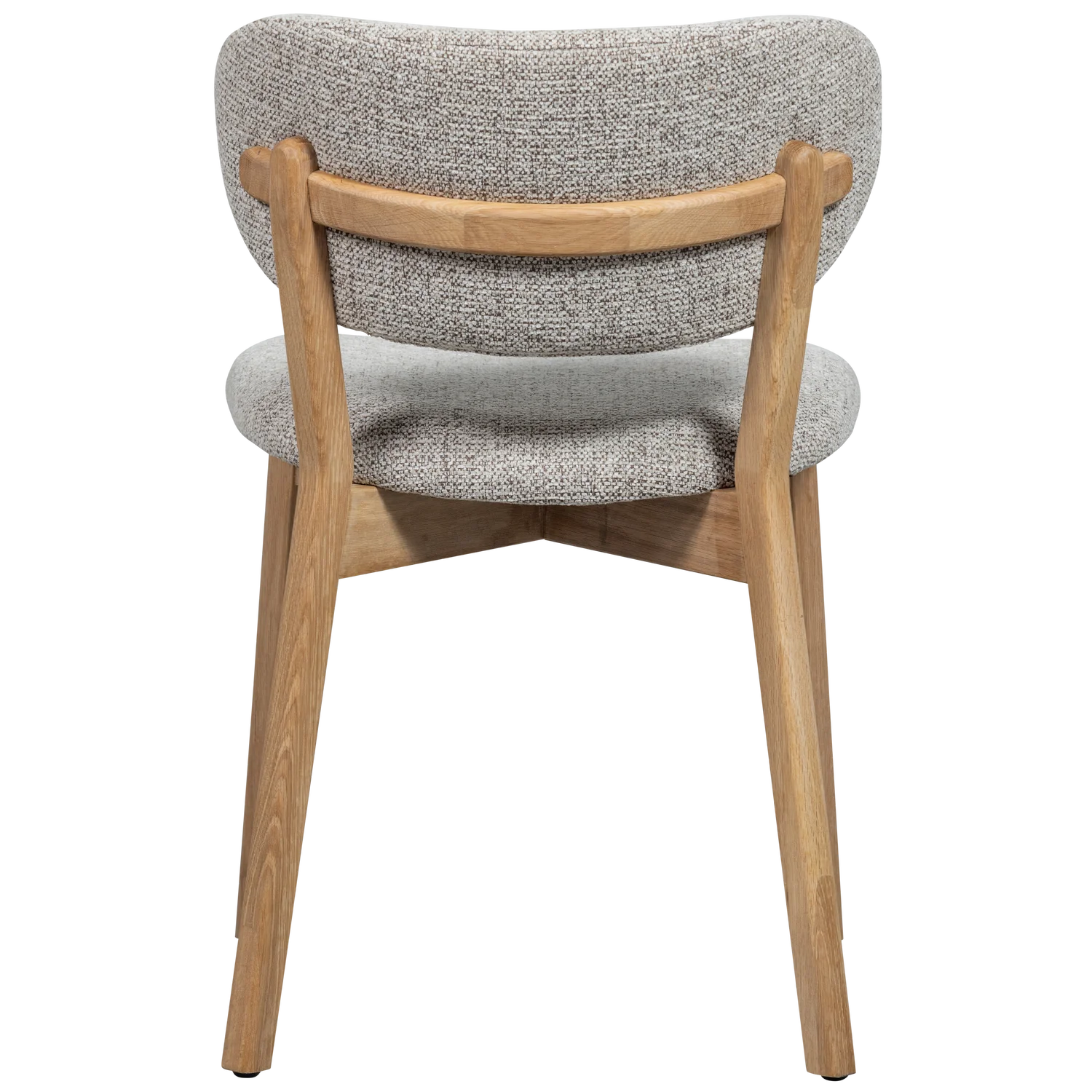 Stoel UDAR grijsbeige met houten basis