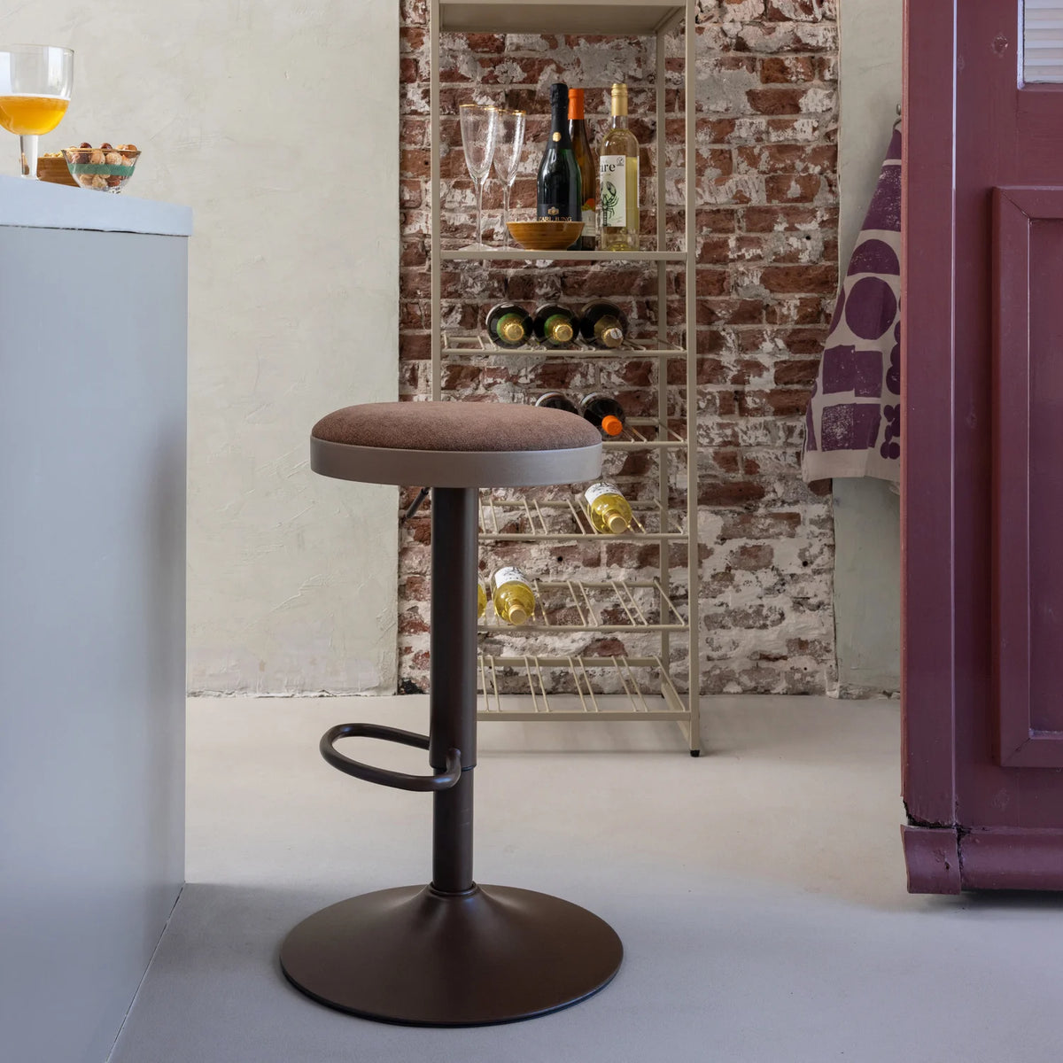 Verstelbare hocker MEVO bruin