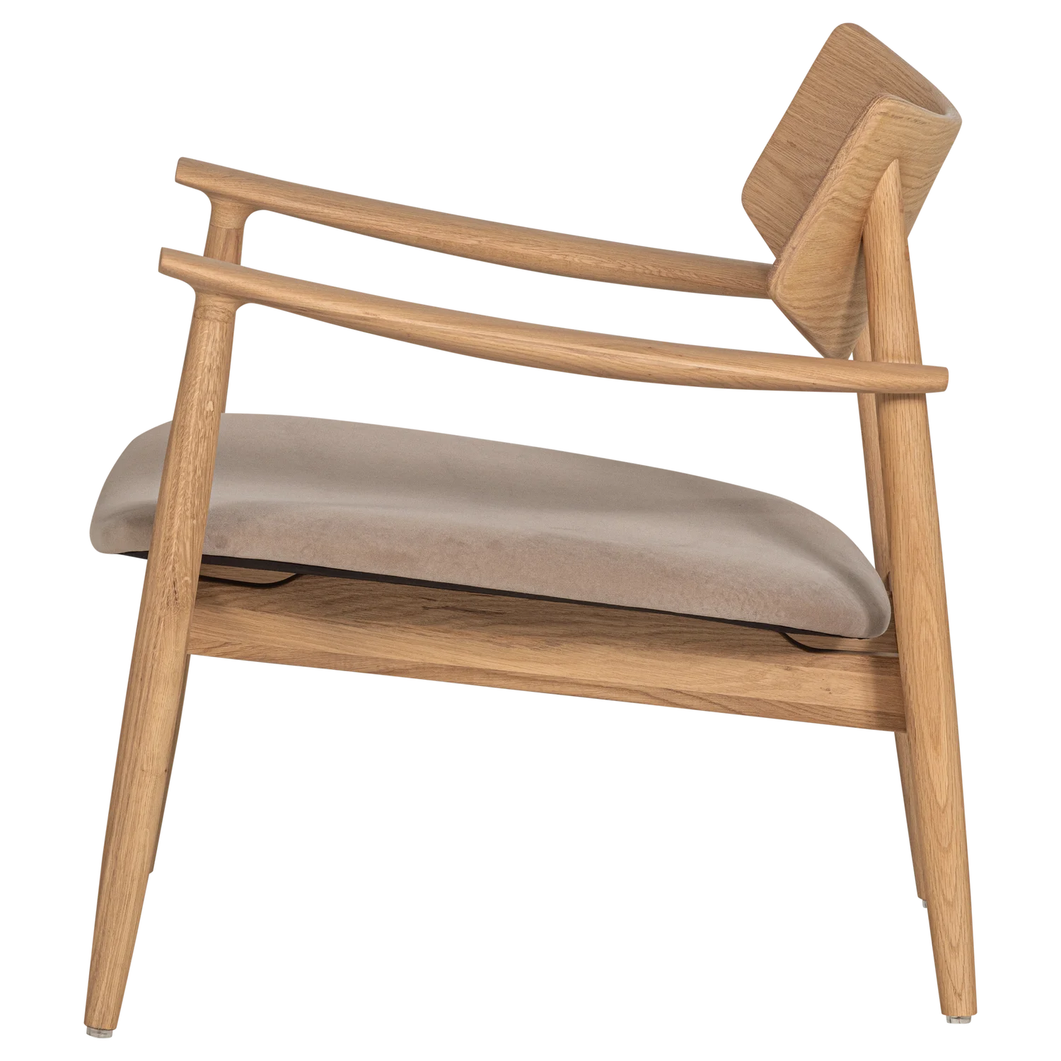 Fauteuil BASK beige zitvlak met eiken basis