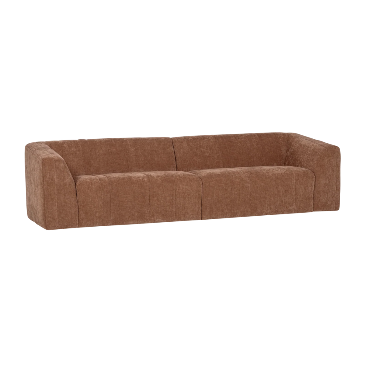 Sofa voor 4 personen OMAIRE roestbruin chenille
