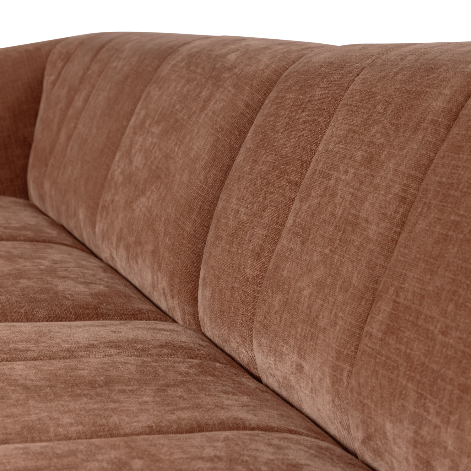 Sofa voor 4 personen OMAIRE roestbruin chenille