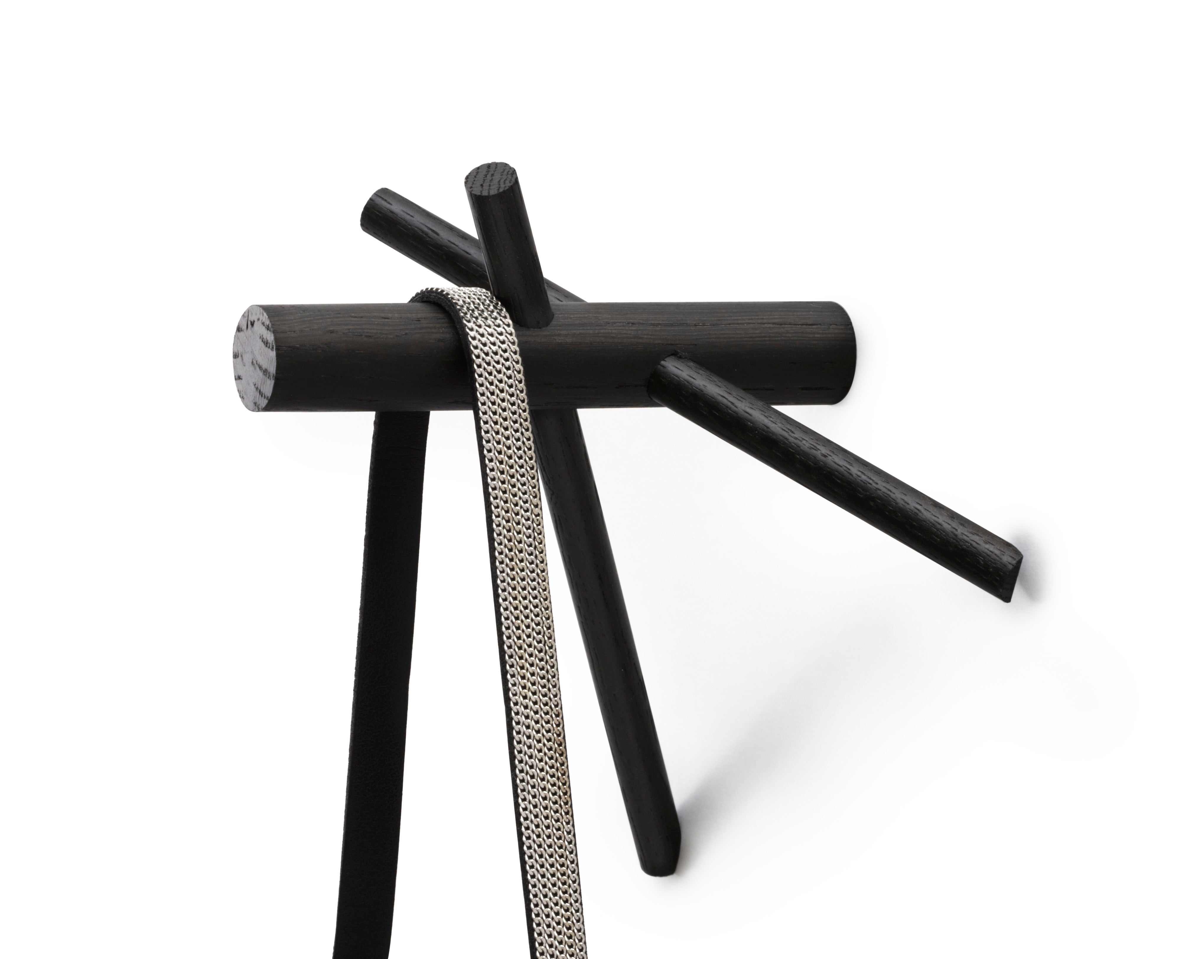 STICKS coat rack set black oak wood