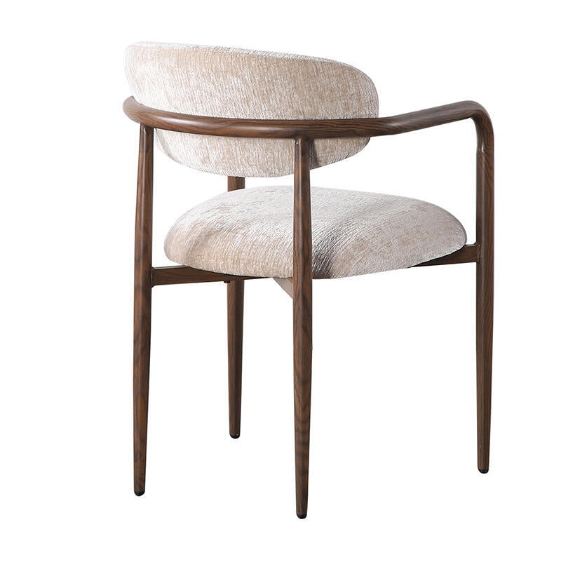 Sessel mit Armlehnen SAKE beige mit dunklem Holzgestell