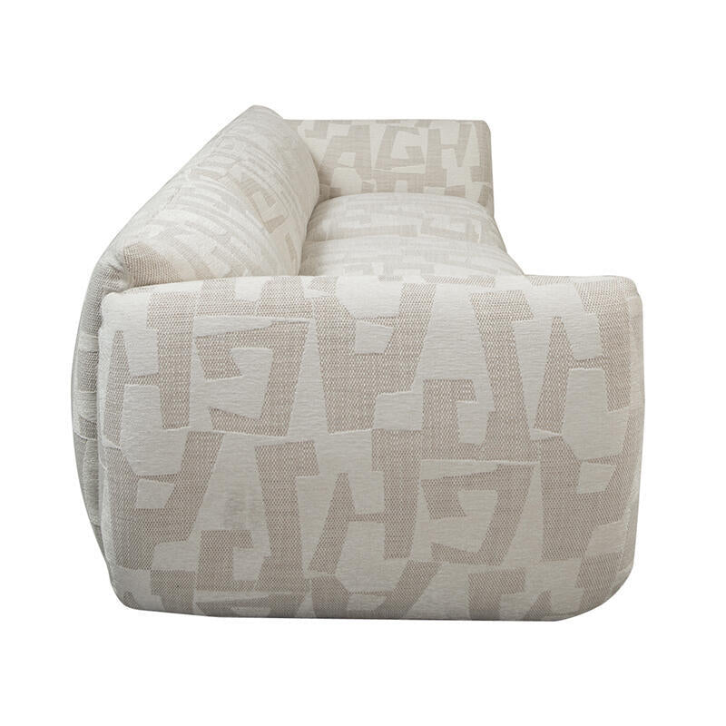 Sofa für 4 Personen AMSTERDAM in hellem Beige mit Muster