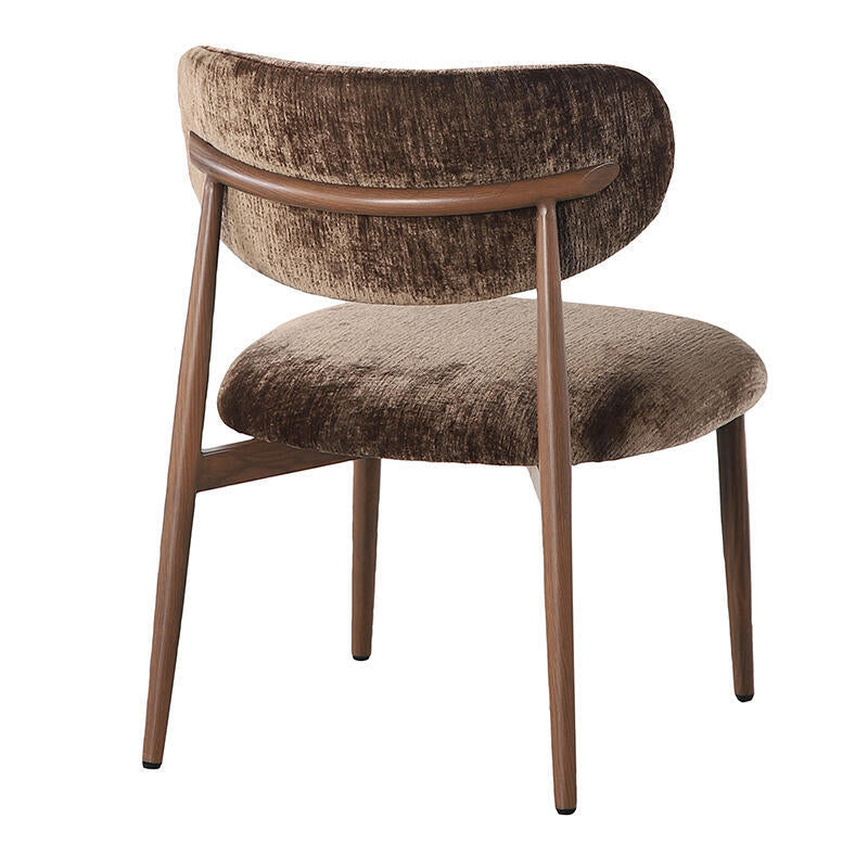 JAPANDI fauteuil bruin met een donkere houten basis