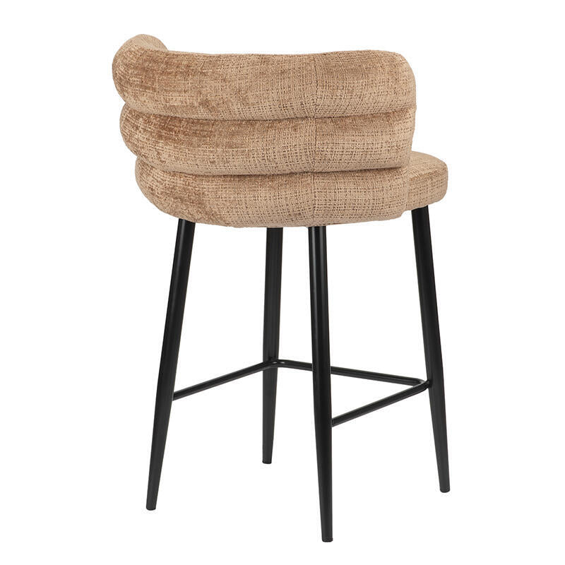 Hocker CLOUD karamellfarben mit schwarzem Gestell
