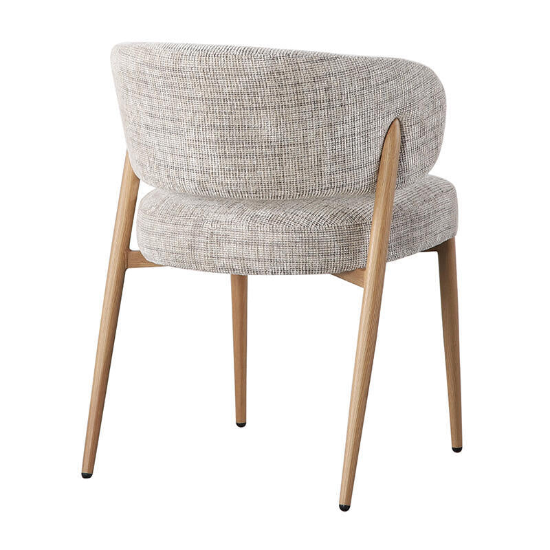 Stoel FUJI grijsbeige met houten basis