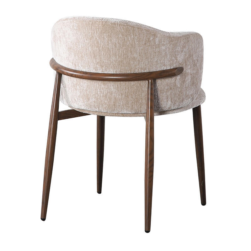 Stuhl OSAKA beige mit dunklem Holzgestell