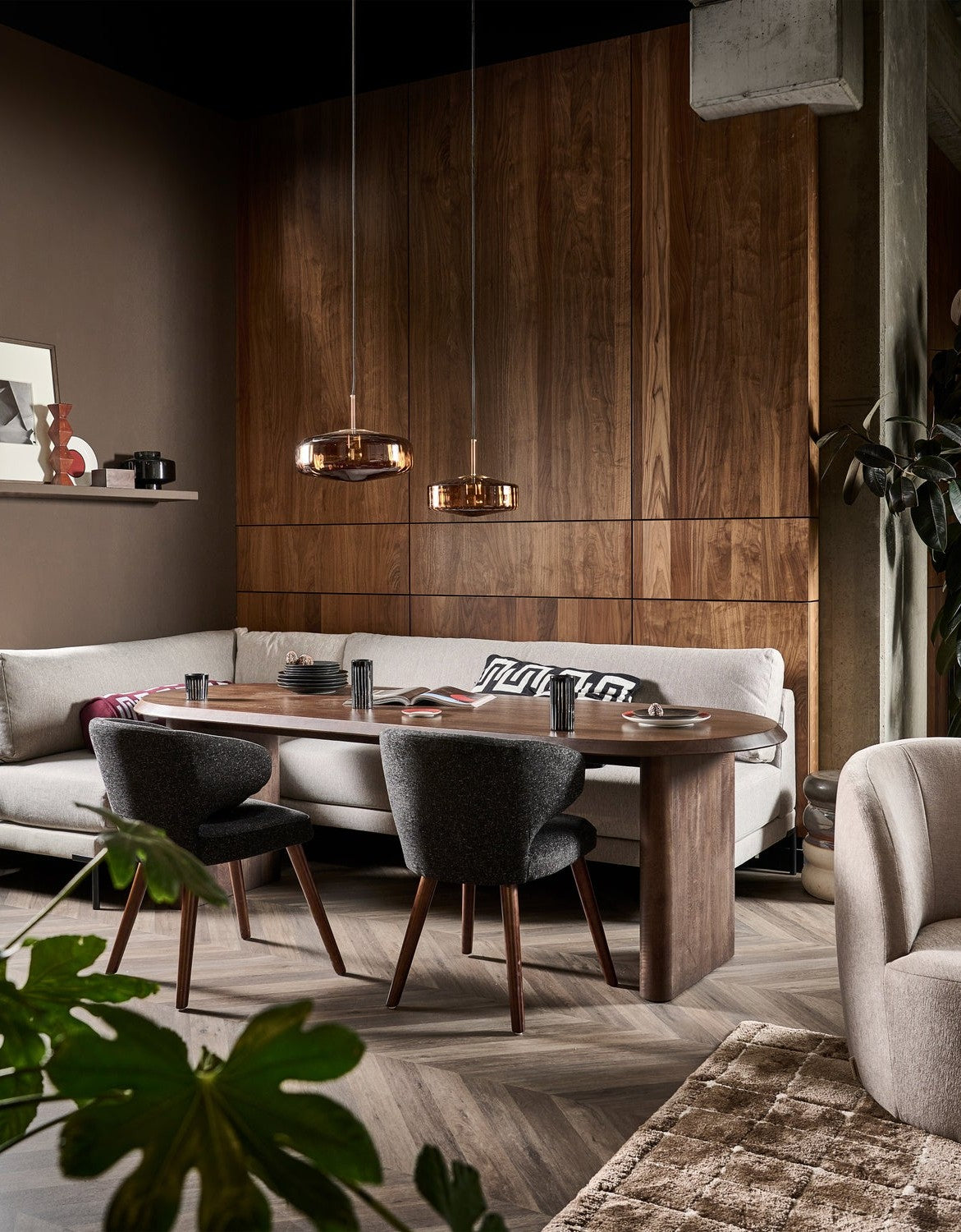 Sofa COUPLE DINING BENCH - middenmodule taupe
