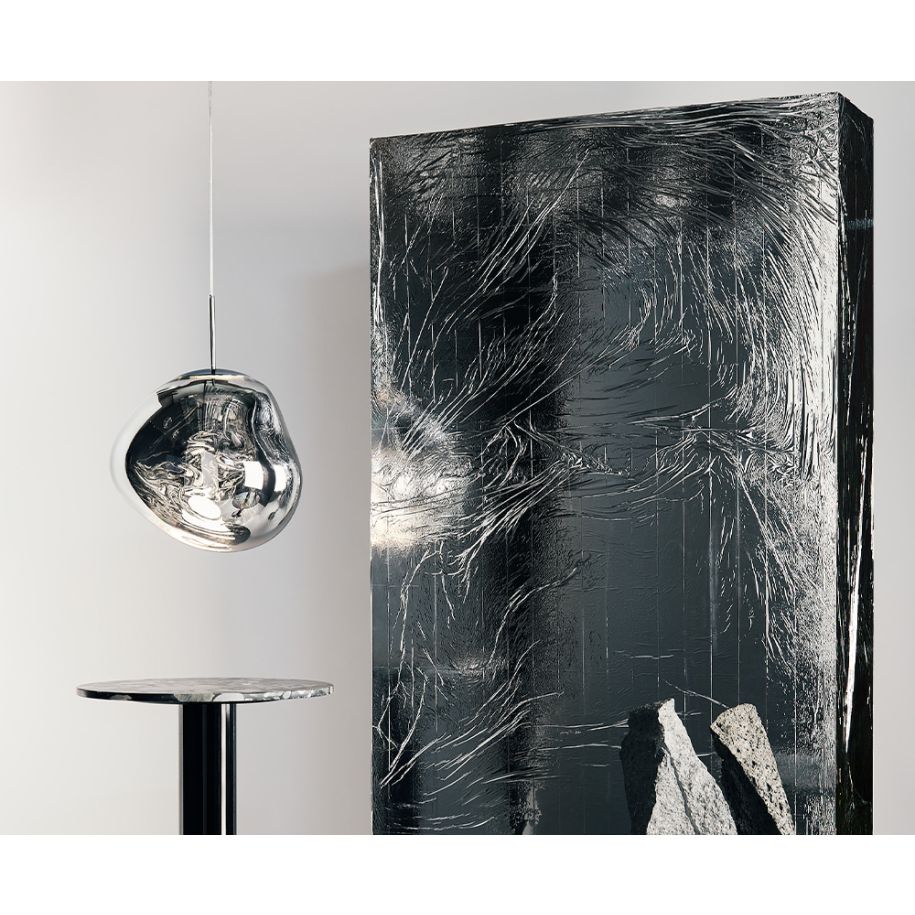 Silver melt hanging lamp