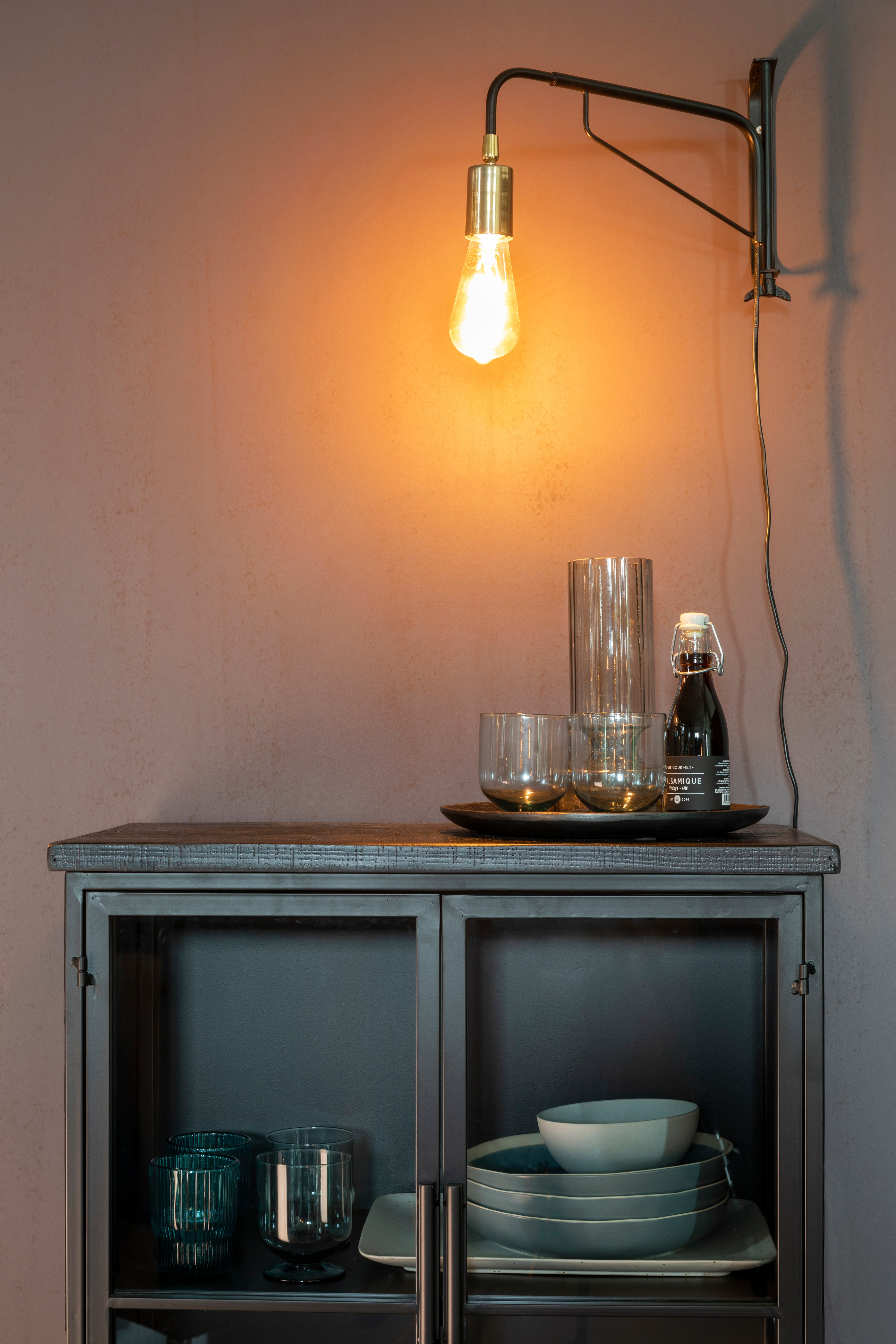 Witryna 2-drzwiowa na kółkach FERRE czarny