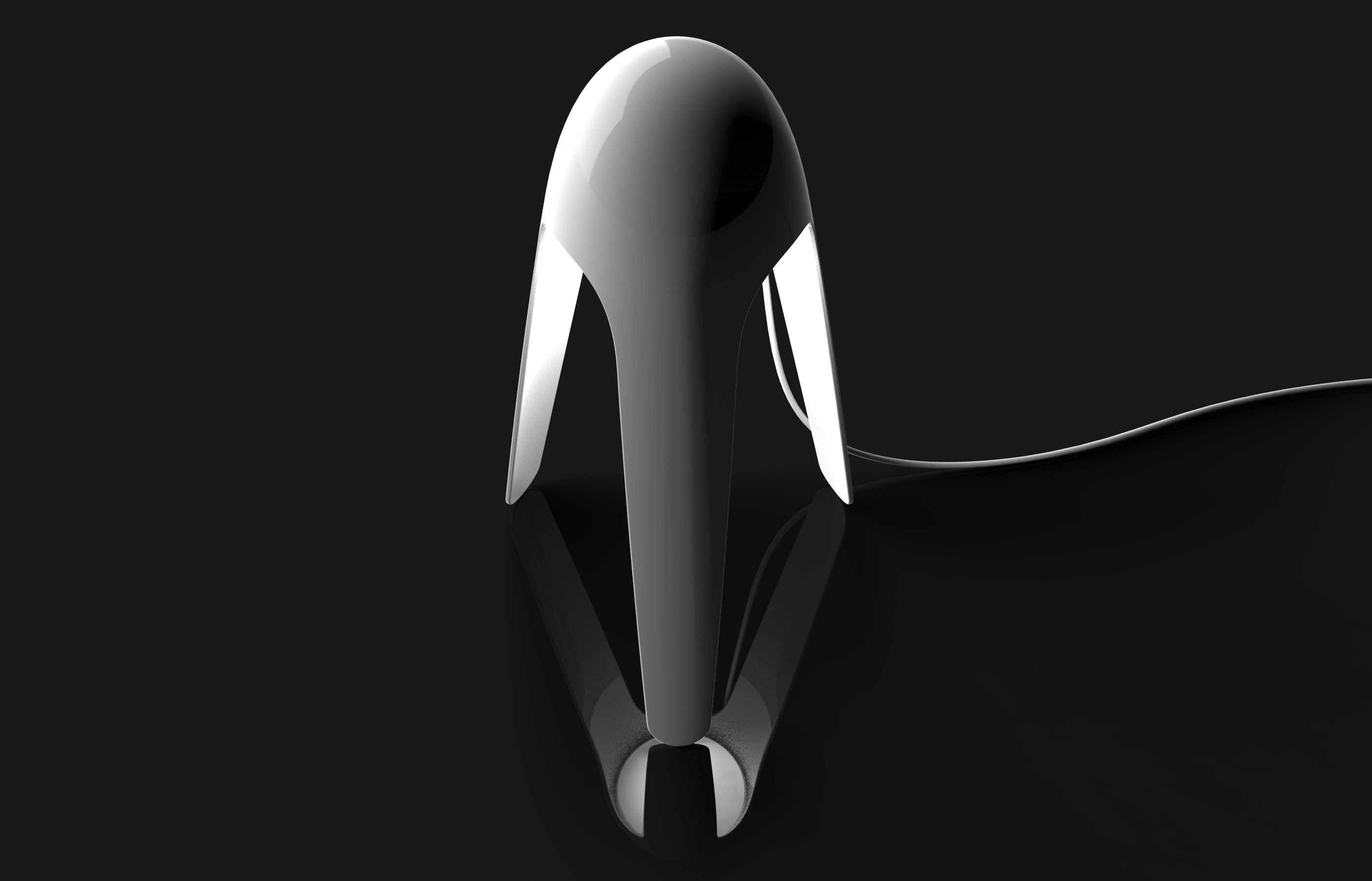 Tafellamp CYBORG glanzend wit