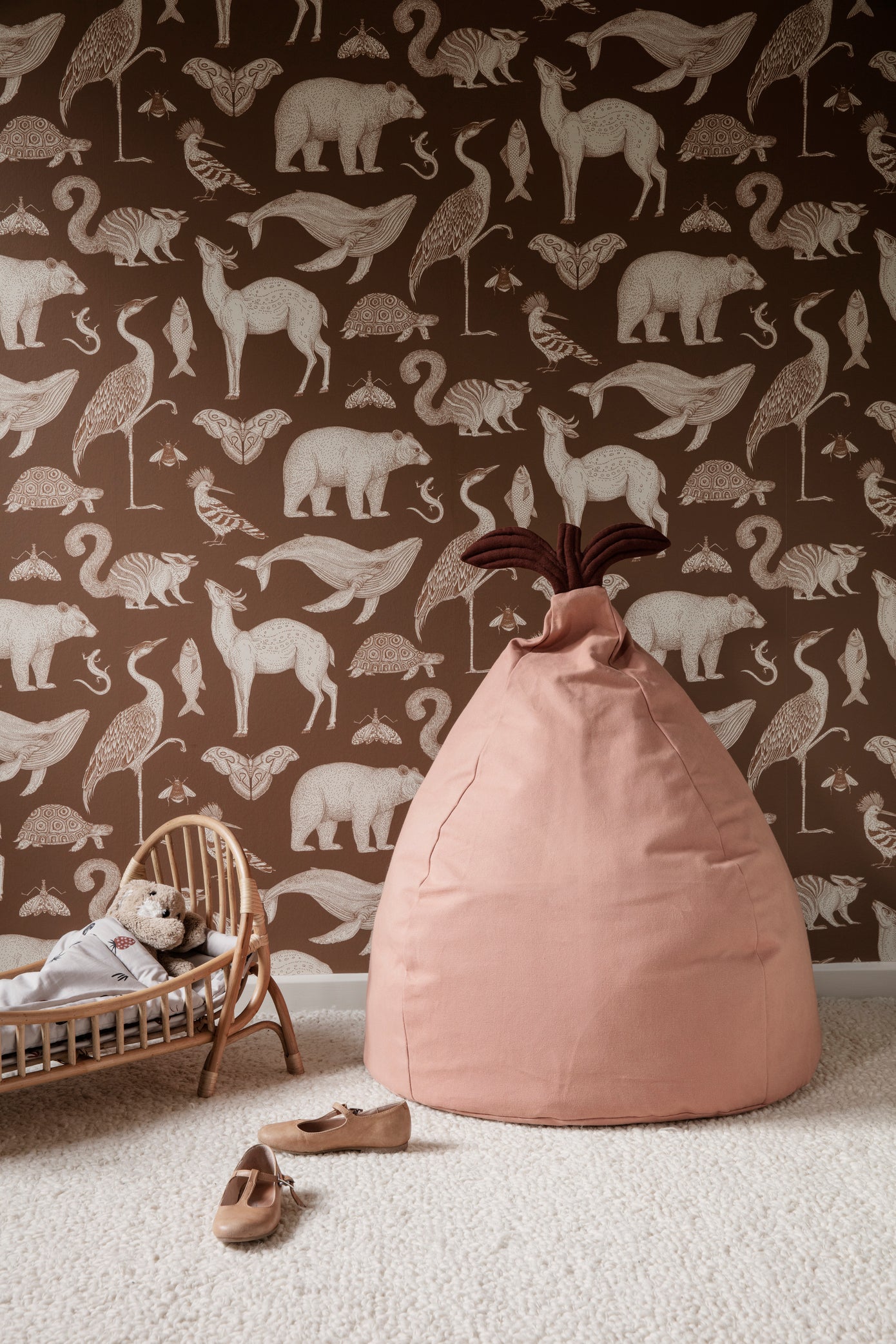 Behang KATIE SCOTT - DIEREN donkerblauw