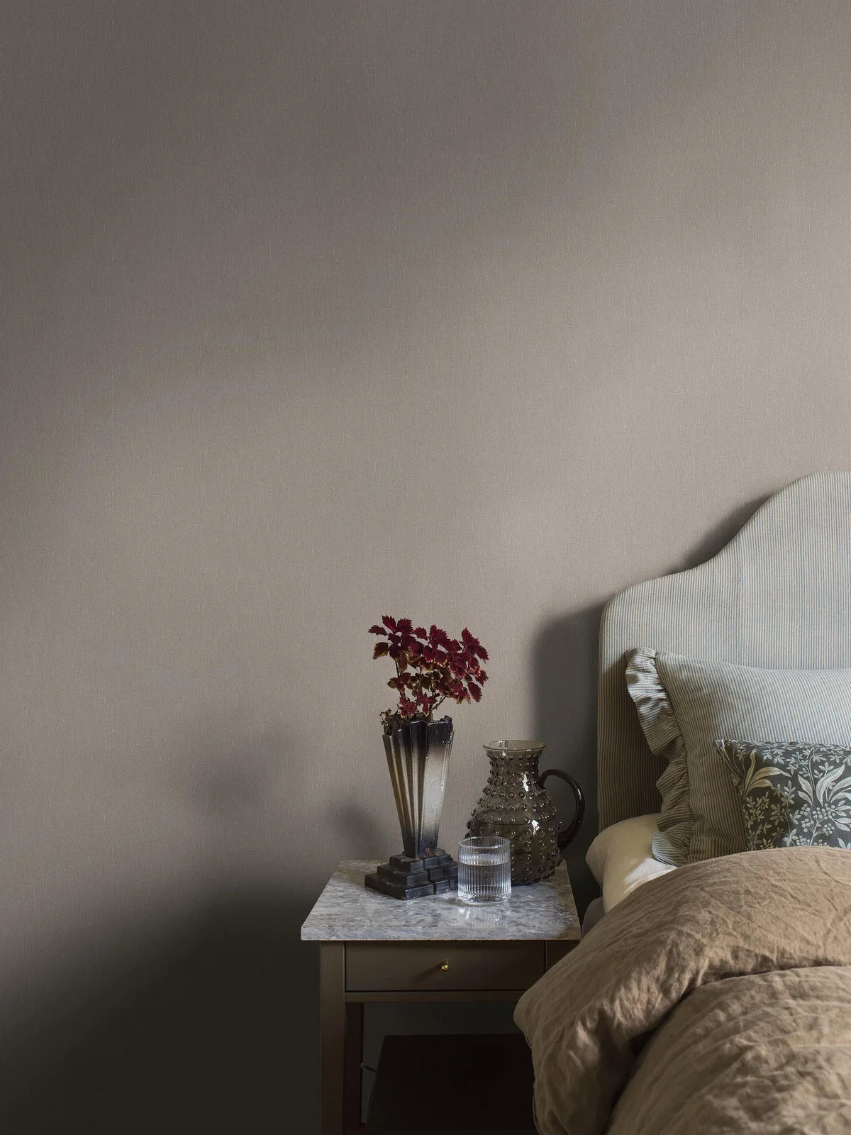 Structural wallpaper imitating linen - MUSCOT LINEN light brown