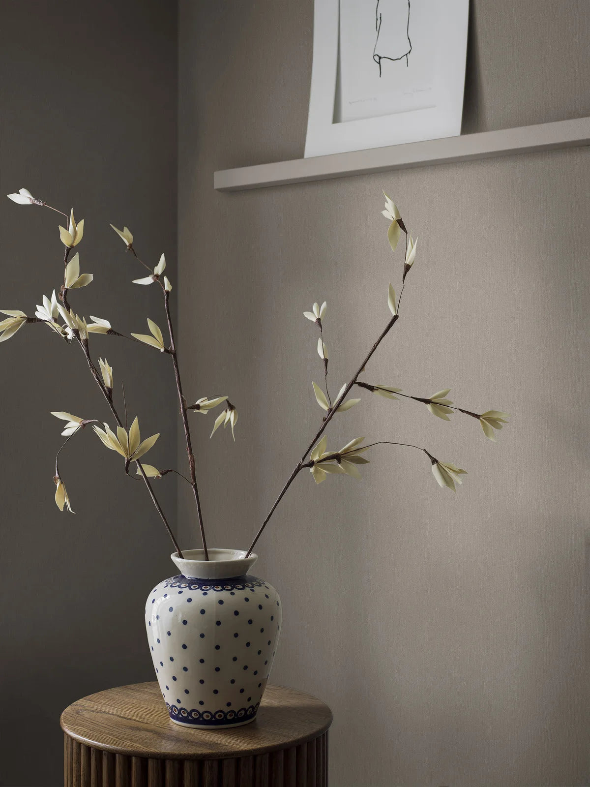 Structural wallpaper imitating linen - MUSCOT LINEN light brown