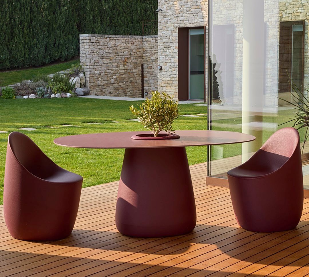 Gartentisch mit Behälter COBBLE taupe