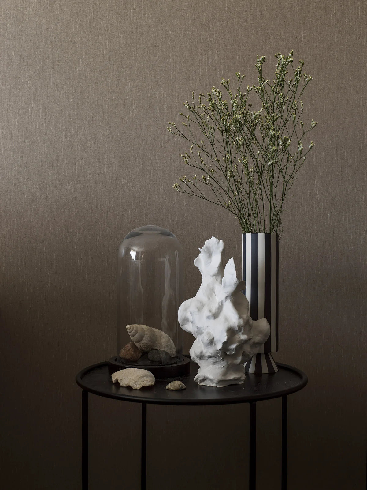 Structuurtapijt dat linnen imiteert - VINTAGE HOUT warm bruin