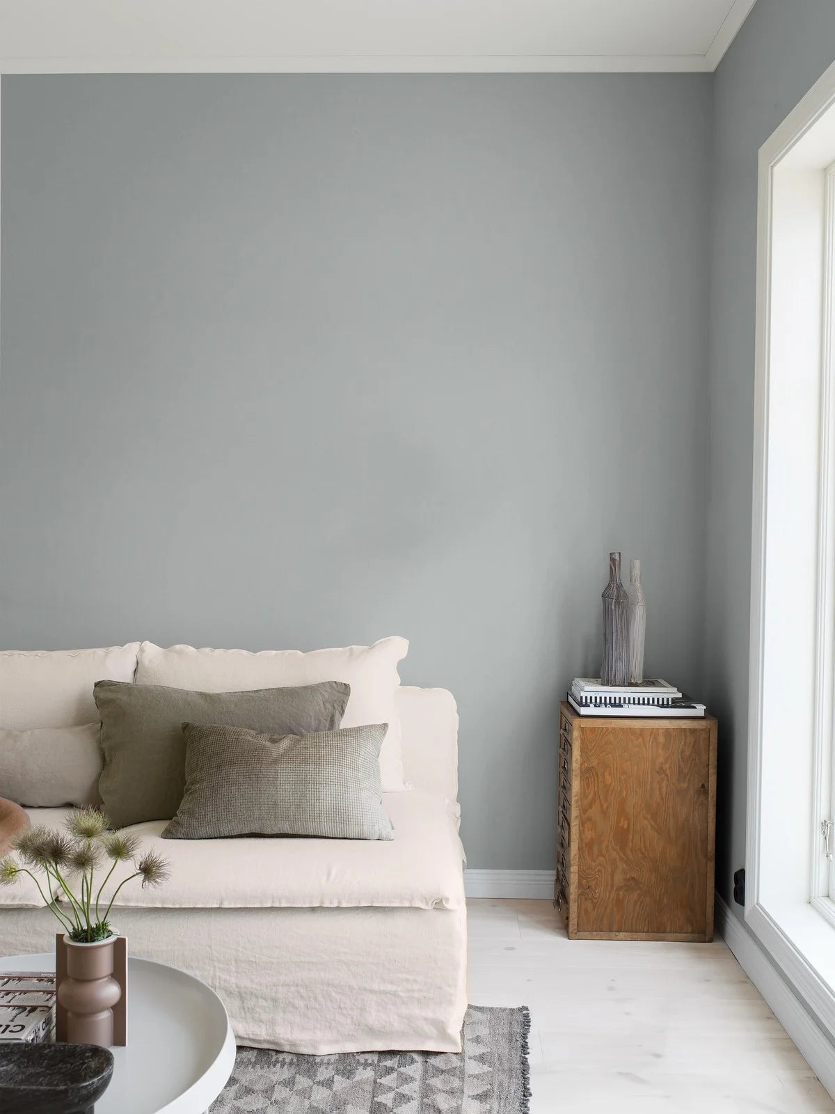 Structuurverf die linnen imiteert LINEN - CLOUDY blauw-grijs