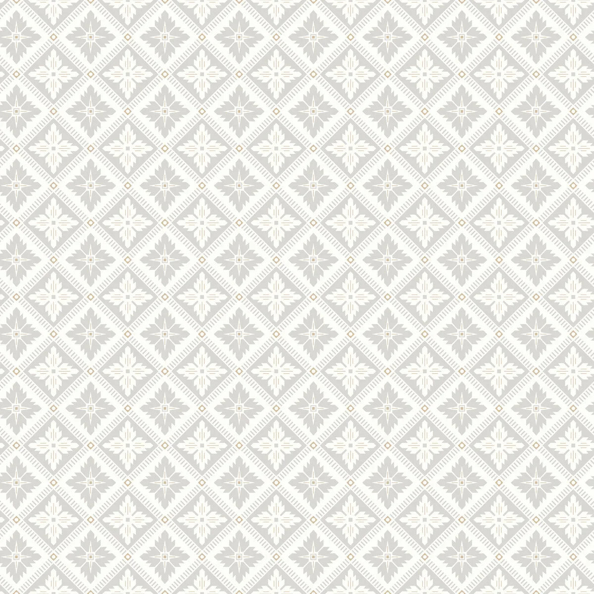 Non-woven paper wallpaper with geometric pattern LOKA white with gray