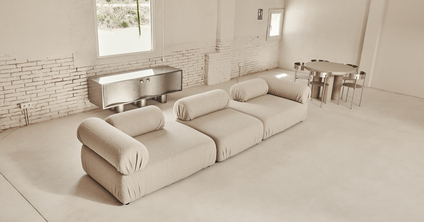 Modulaire bank ROLEAU gestoffeerd