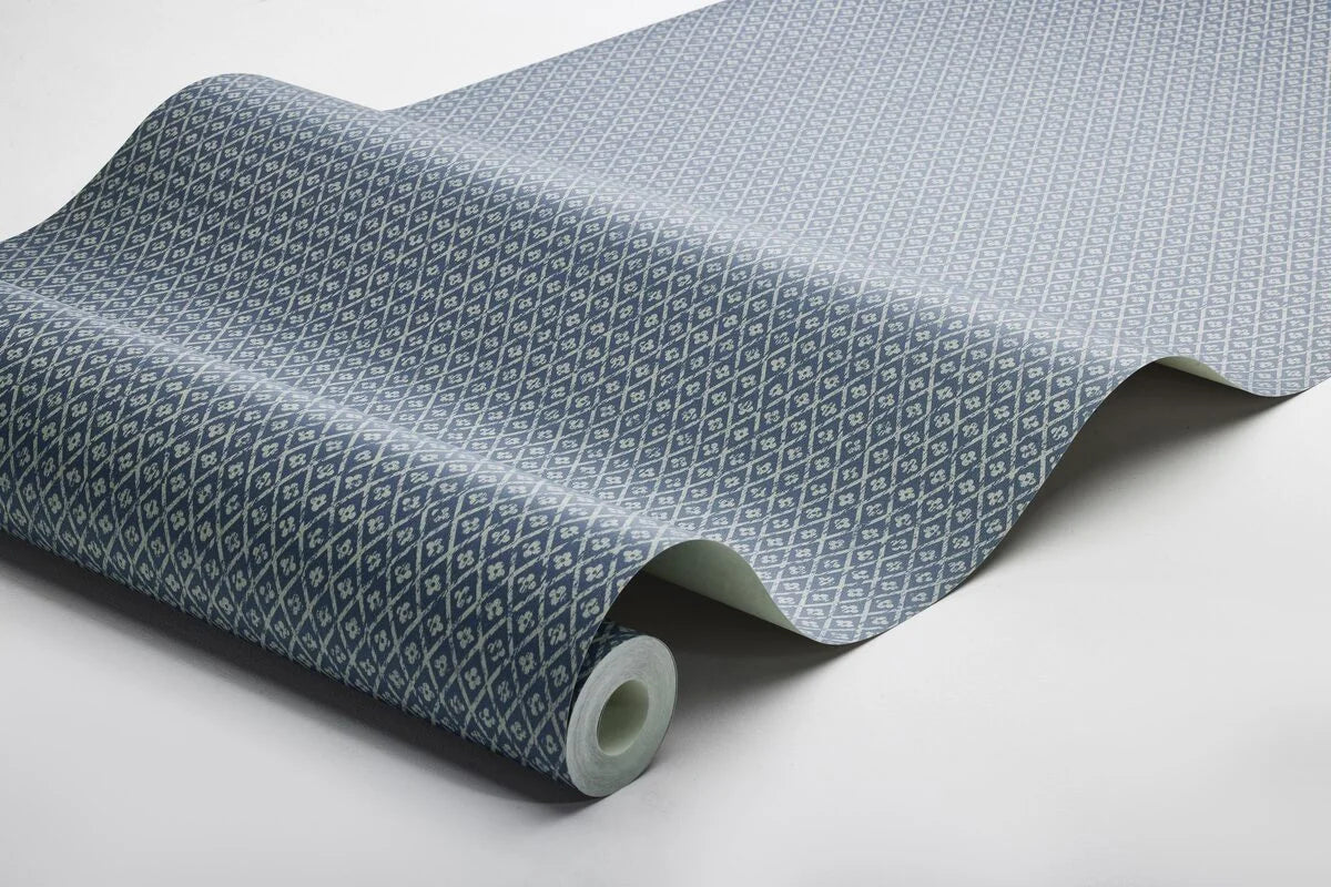 Tapete mit geometrischem Muster WILLOWHERB in Granatblau