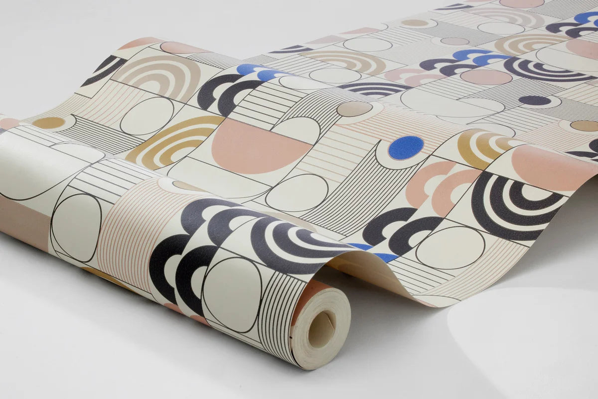 Vliesbehang met geometrisch patroon COSMOPOLITAN beige