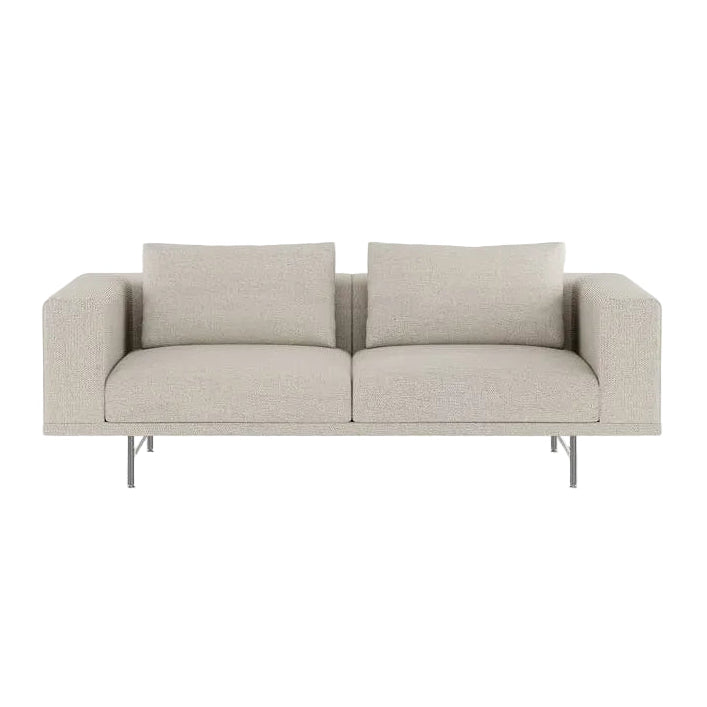 Sofa 2-zits LOFT lichtgrijze Wavy stof met stalen basis