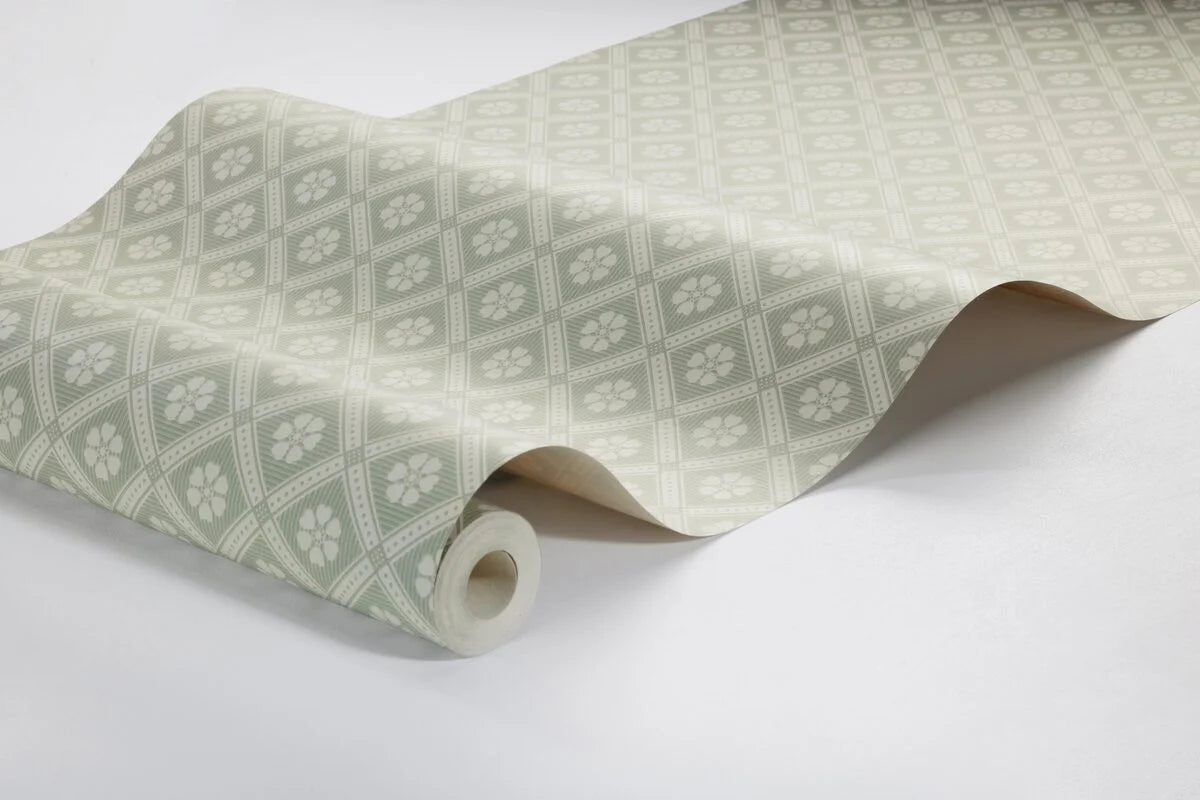 LOVE geometric pattern wallpaper green