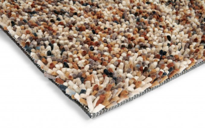 Dots Beige-Brown Carpet with Long Pile