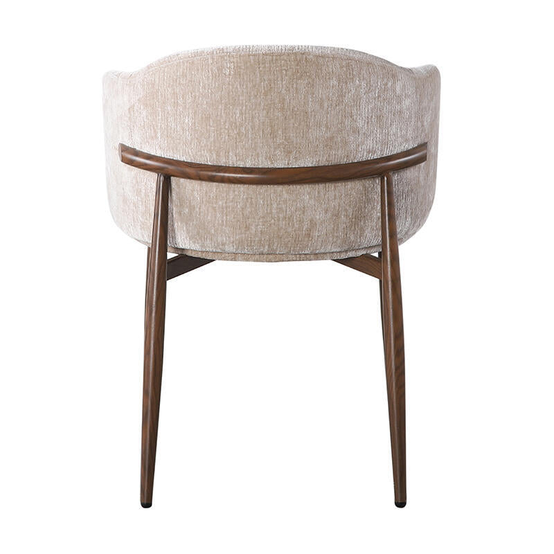 Stuhl OSAKA beige mit dunklem Holzgestell