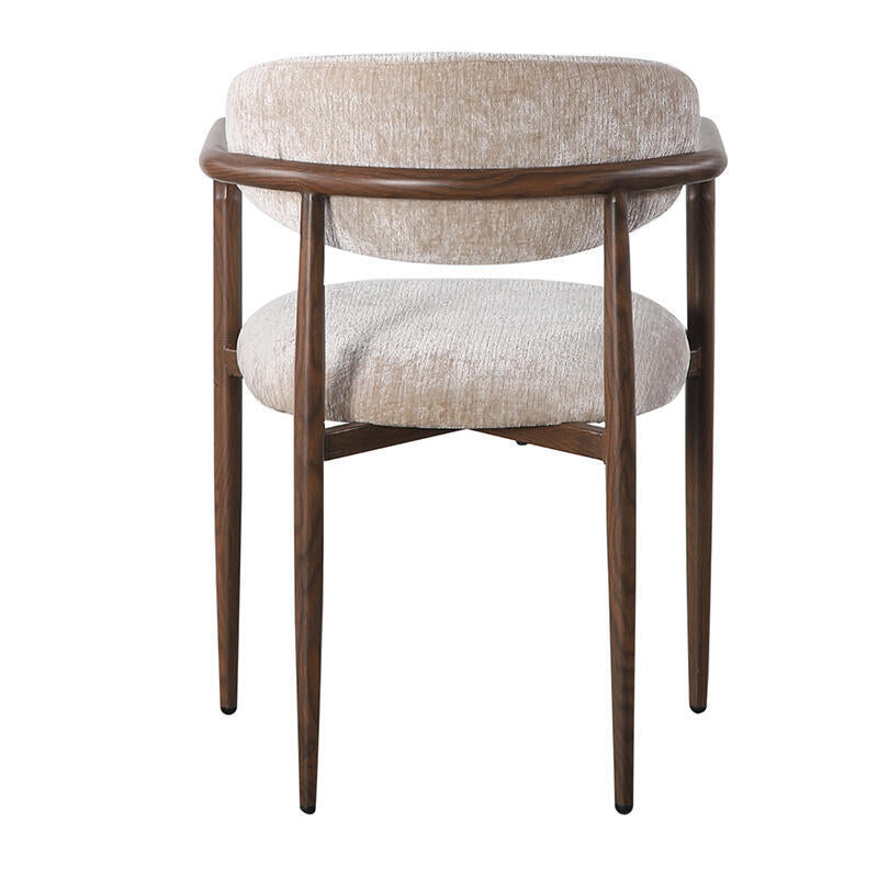 Sessel mit Armlehnen SAKE beige mit dunklem Holzgestell