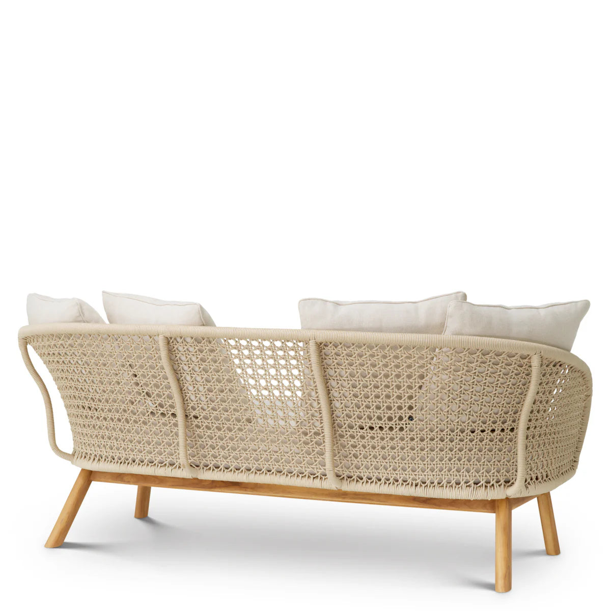 TRINITY Cream Outdoor Sofa with Wooden Base