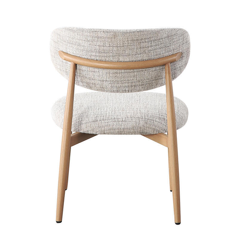 JAPANDI Sessel in grau-beige mit Holzgestell