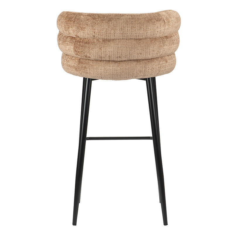 Hocker CLOUD karamellfarben mit schwarzem Gestell