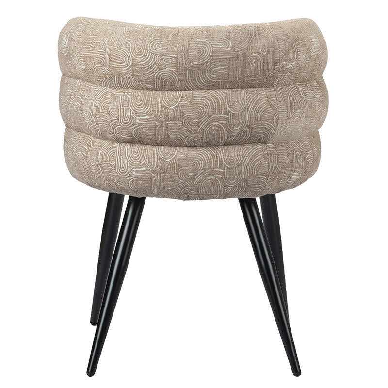 Stuhl CLOUD in Taupe mit schwarzem Gestell