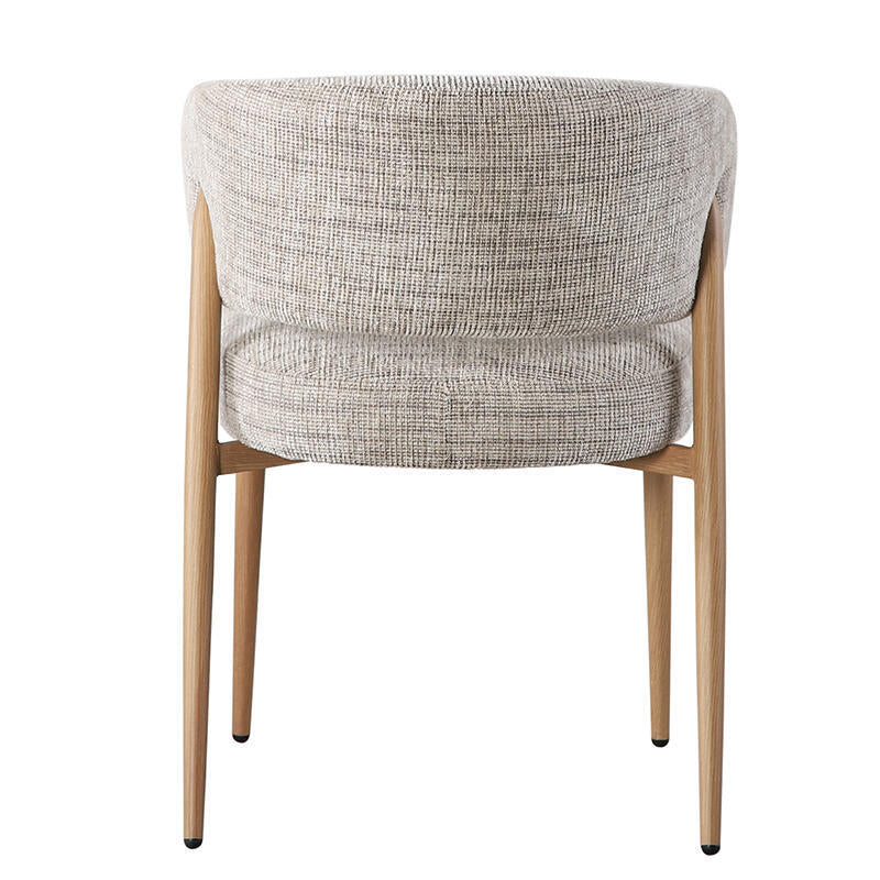 Stoel FUJI grijsbeige met houten basis
