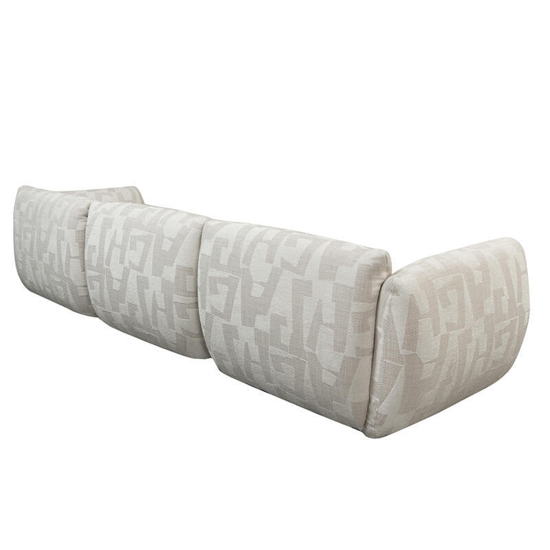 Sofa für 4 Personen AMSTERDAM in hellem Beige mit Muster