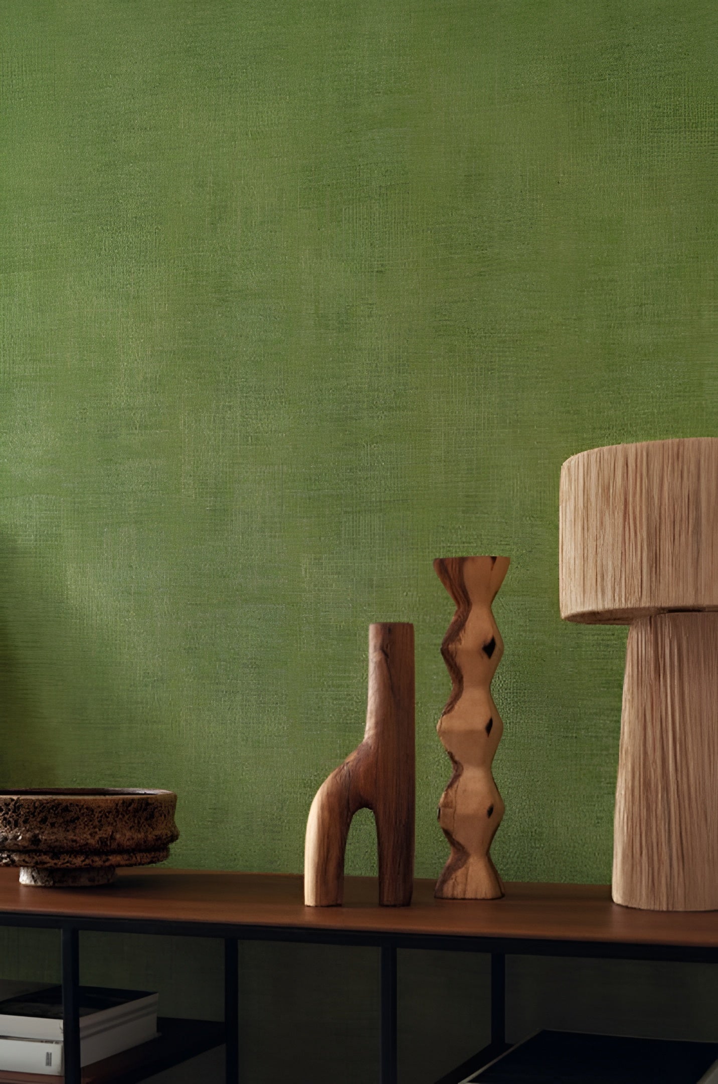 Strukturierte Tapete, die abgewetztes Leinen imitiert JOHARA - ASH GREY grau