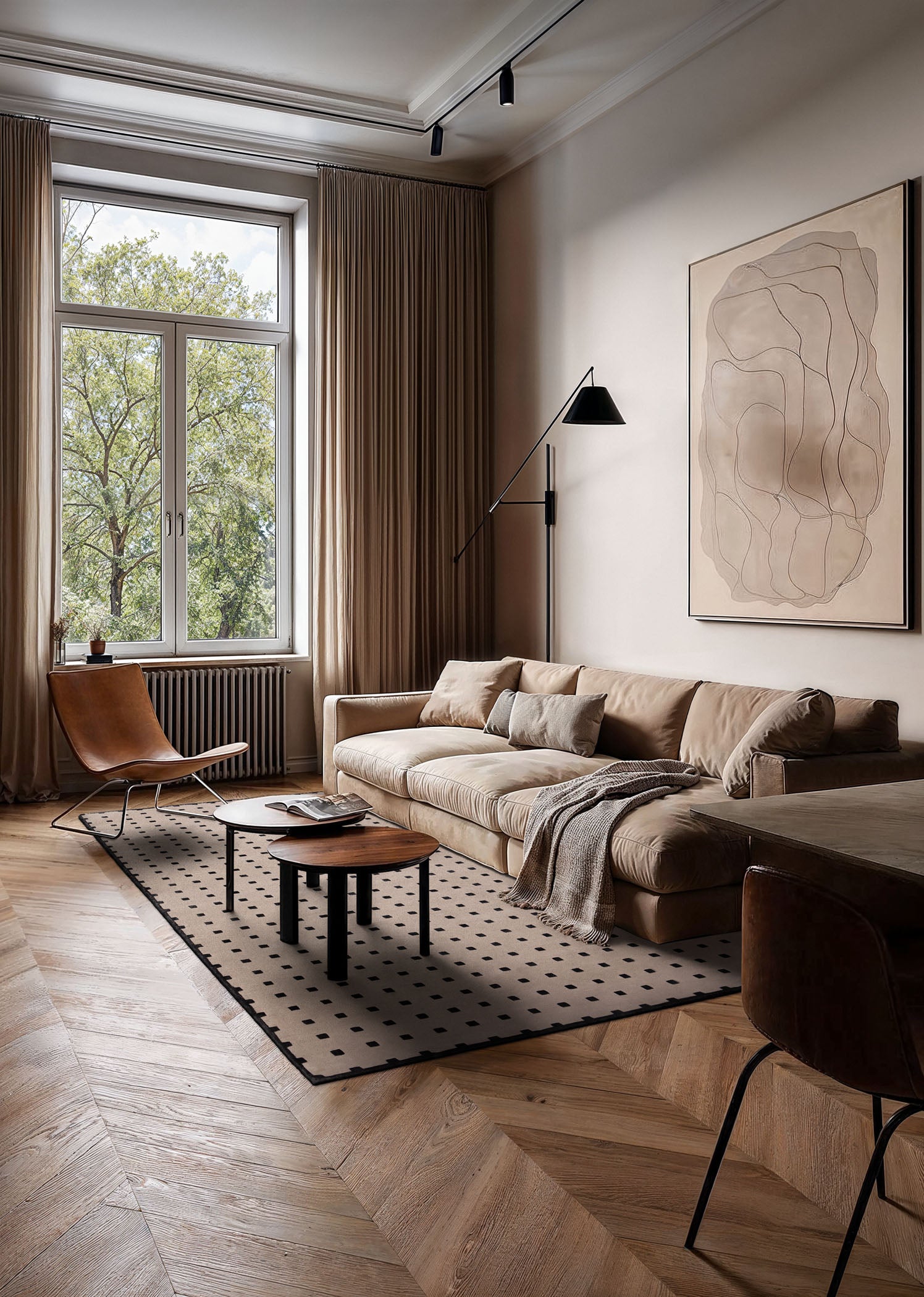 Teppich DELTA beige mit Schwarz