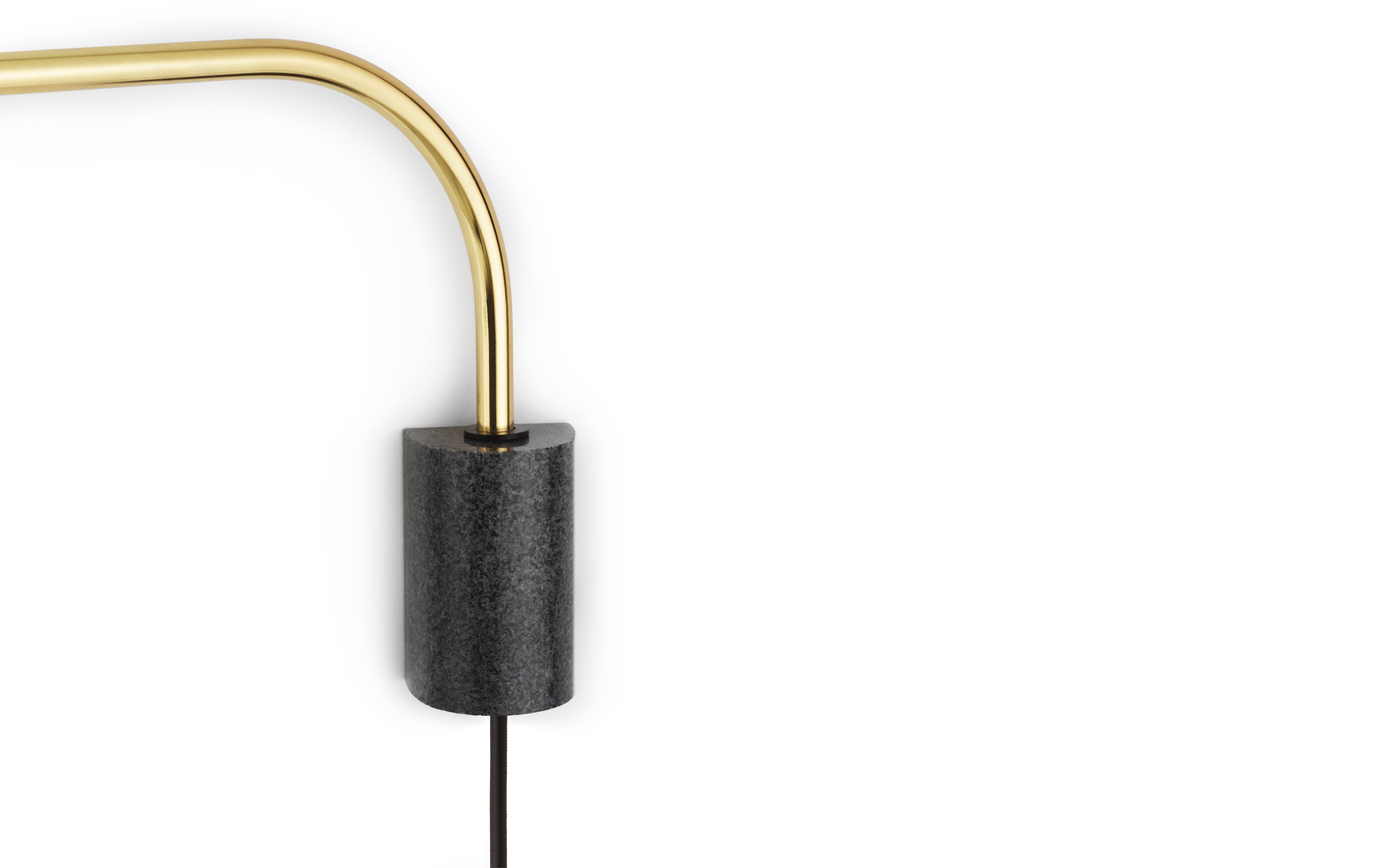 GRANT wall lamp in gold with black granite