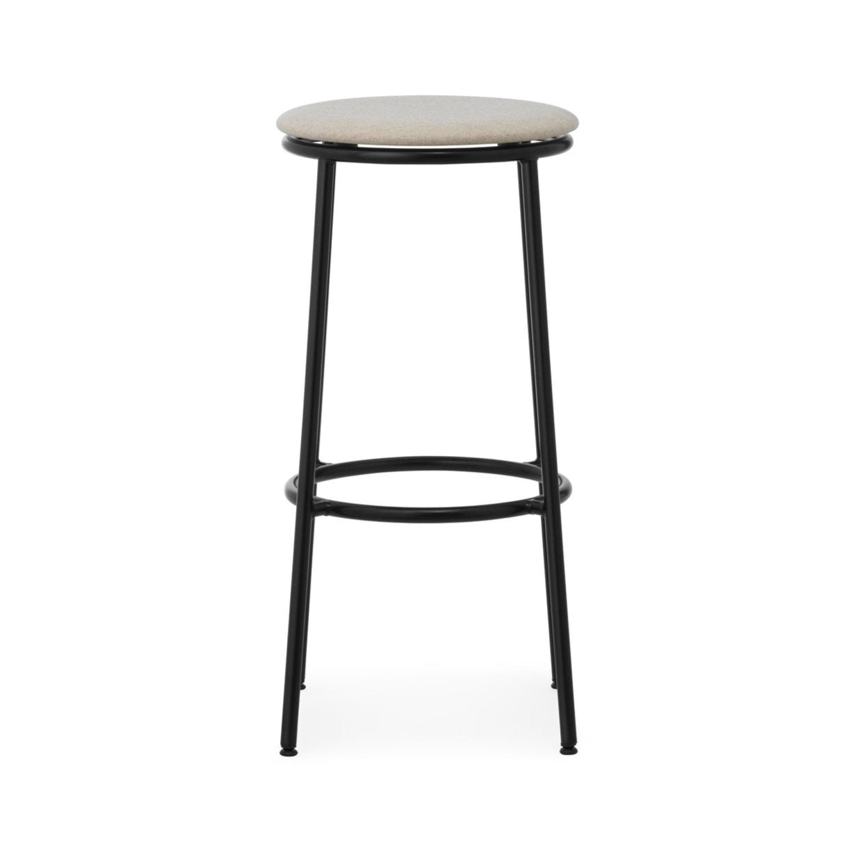 Circa Bar chair Upholstered beige with a black base