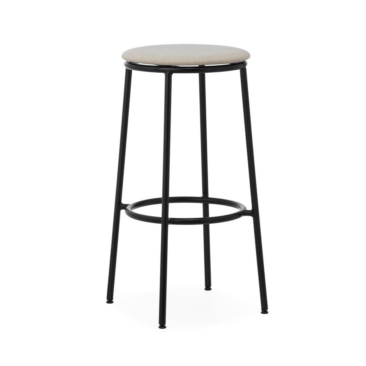 Circa Bar chair Upholstered beige with a black base