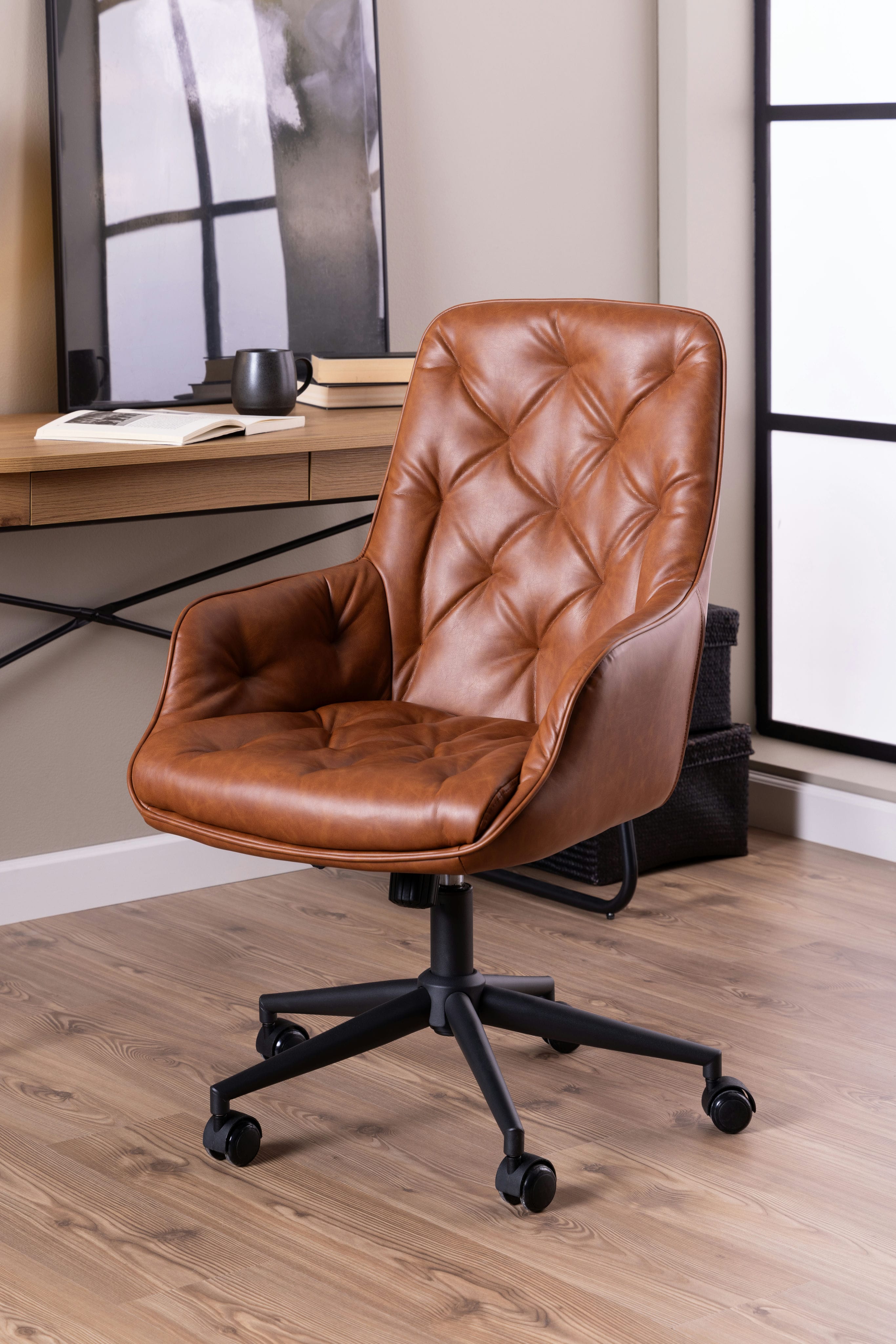 Bureau fauteuil ERIK brandy ecologisch leer