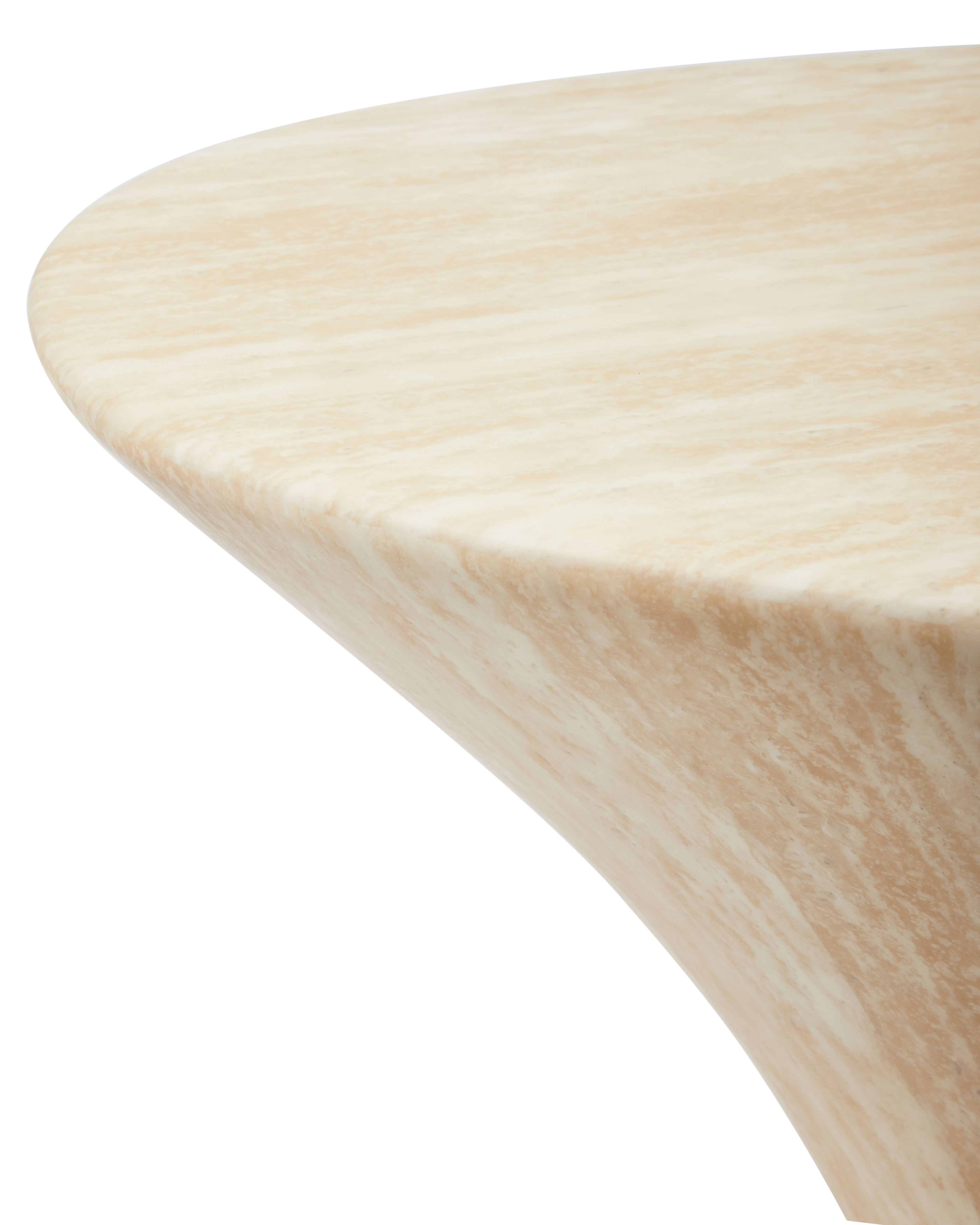 Beige OVAL MARBLE LOOK Coffee Table