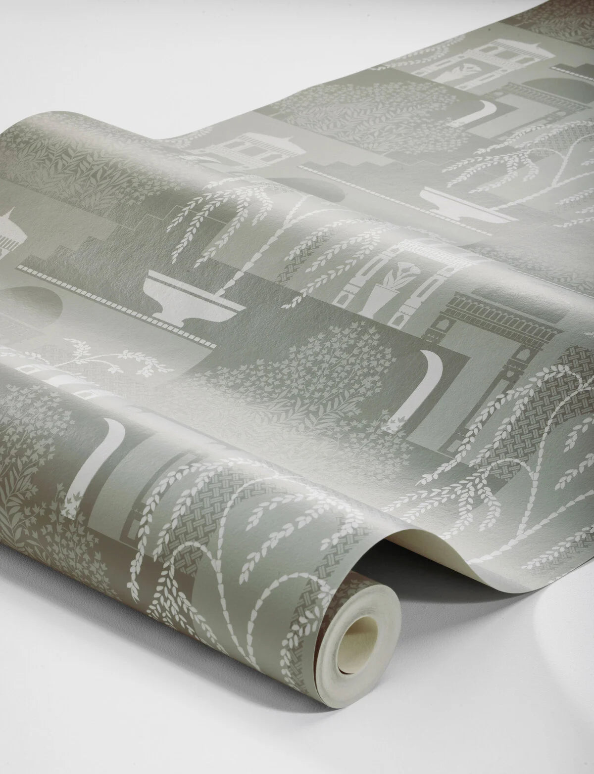 Tapete mit antikem Landschaftsmotiv MIMI grün