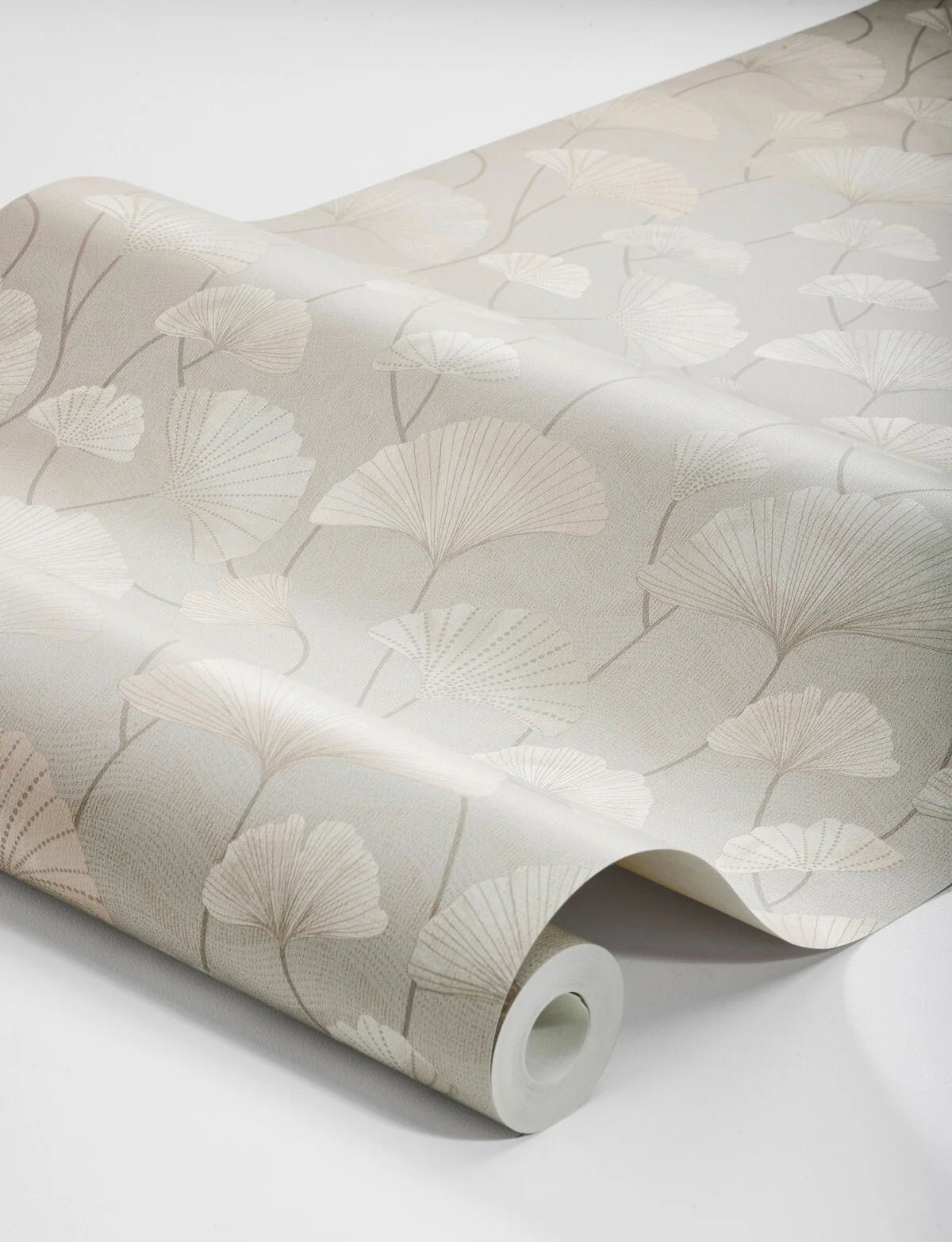 Structuurtapijt met plantaal motief SOPHIA grijs-beige